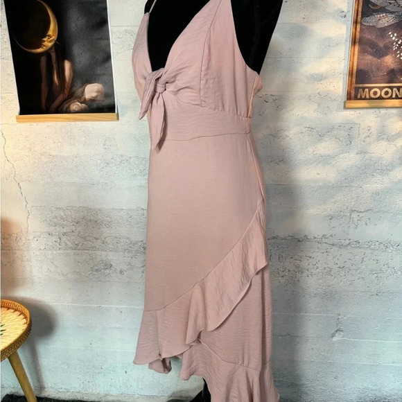 She + Sky Ruffle Mock Wrap Dress Size Large - Picture 10 of 12